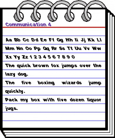 Communication 4 Regular animated font preview Communication 4 Regular animated font preview