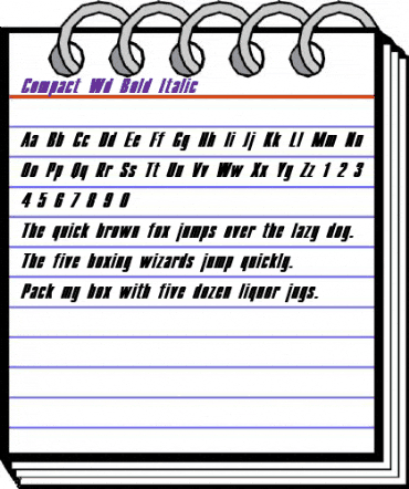 Compact Wd Bold Italic animated font preview Compact Wd Bold Italic animated font preview