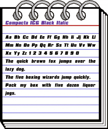 Compacta ICG Black Italic animated font preview