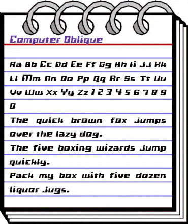 Computer Oblique animated font preview