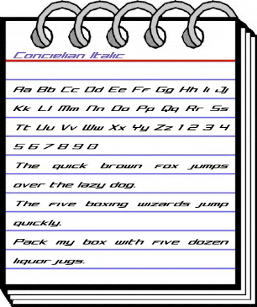 Concielian Italic Italic animated font preview Concielian Italic Italic animated font preview