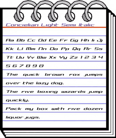 Concielian Light Semi-Italic Light Semi-Italic animated font preview