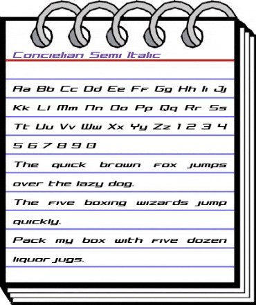Concielian Semi-Italic Semi-Italic animated font preview