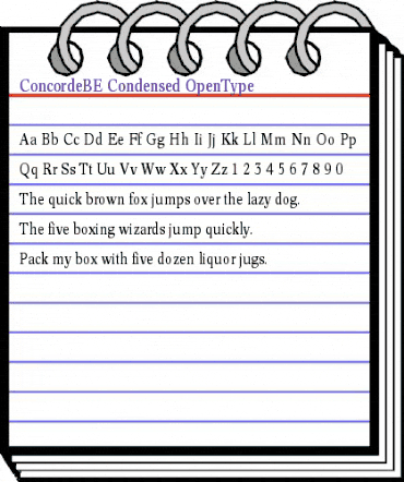 Concorde BE Condensed animated font preview