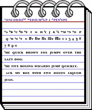 Concorde BE Medium Expert animated font preview