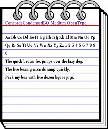 ConcordeCondensedBQ Regular animated font preview