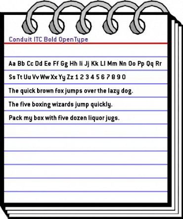 Conduit ITC Bold animated font preview