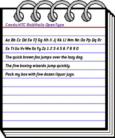 ConduitITC BoldItalic animated font preview