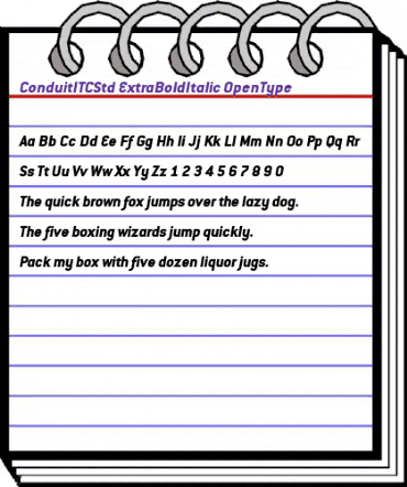 ConduitITCStd ExtraBoldItalic animated font preview