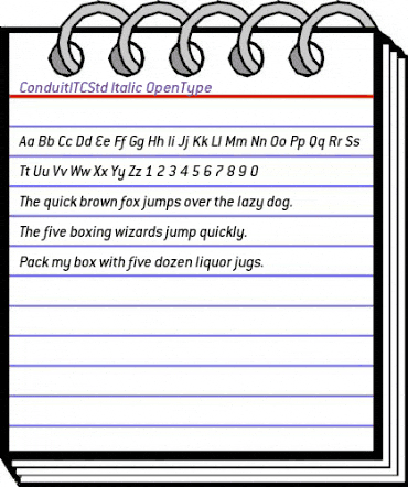 ConduitITCStd Italic animated font preview