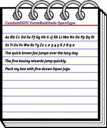 ConduitOSITC ExtraBoldItalic animated font preview