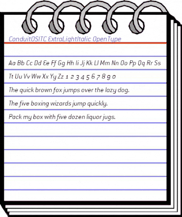 ConduitOSITC ExtraLightItalic animated font preview