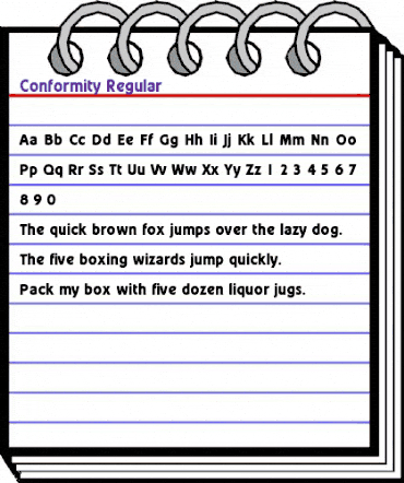 Conformity Regular animated font preview