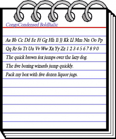 CongoCondensed BoldItalic animated font preview