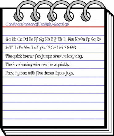 Constreu Personal Use Only Regular animated font preview