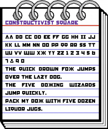 Constructivist Square animated font preview