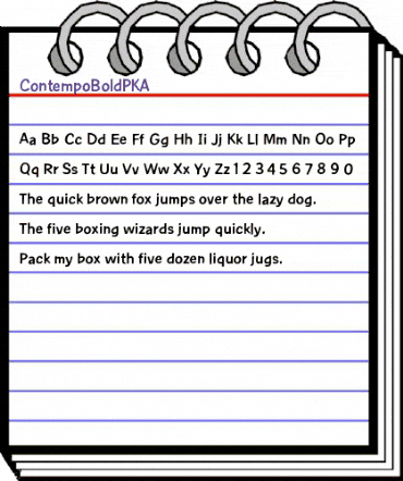 ContempoBoldPKA Regular animated font preview