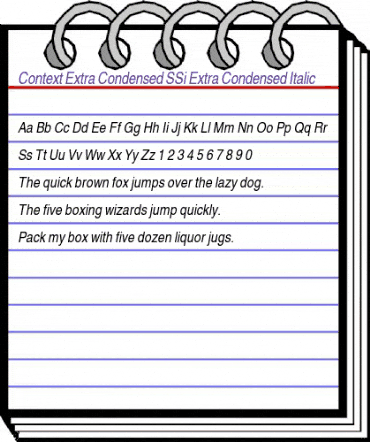 Context Extra Condensed SSi Extra Condensed Italic animated font preview