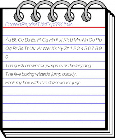 ContextRepriseThinExpSSK Italic animated font preview