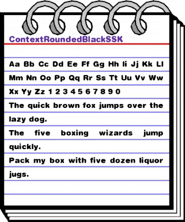 ContextRoundedBlackSSK Regular animated font preview