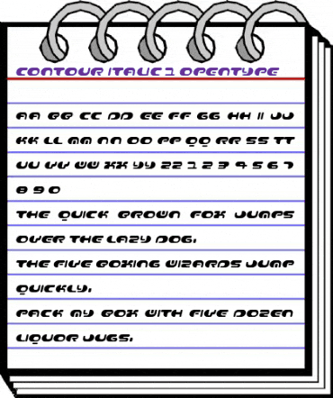 Contour Italic animated font preview Contour Italic animated font preview