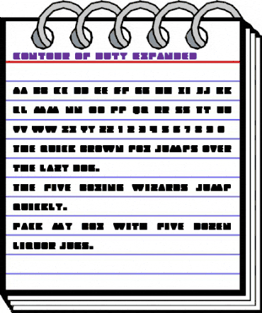 Contour of Duty Expanded Expanded animated font preview