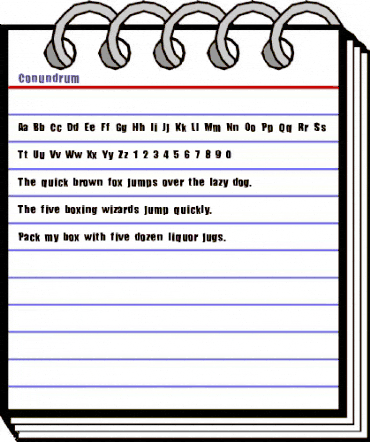 Conundrum Regular animated font preview
