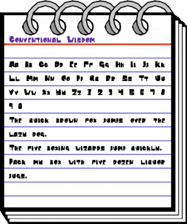 Conventional Wisdom Regular animated font preview