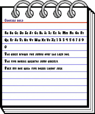 Cookies bold Regular animated font preview