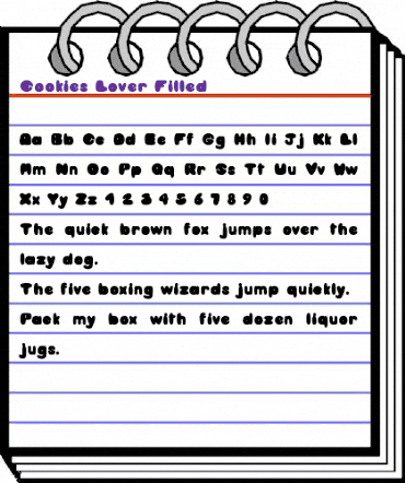 Cookies Lover Filled Regular animated font preview