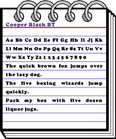 Cooper Blk BT Black animated font preview Cooper Blk BT Black animated font preview