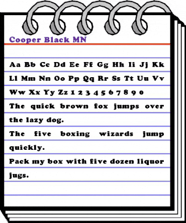 Cooper Black MN Black animated font preview Cooper Black MN Black animated font preview