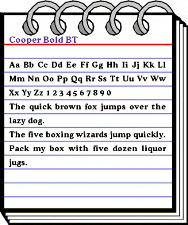 Cooper Lt BT Bold animated font preview Cooper Lt BT Bold animated font preview