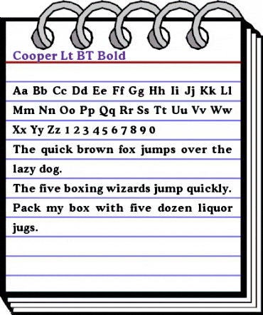 Cooper Lt BT Bold animated font preview Cooper Lt BT Bold animated font preview