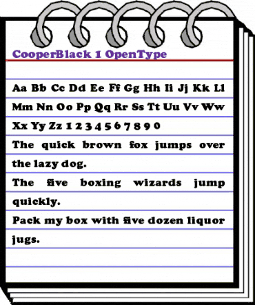 CooperBlack Regular animated font preview