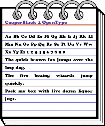 CooperBlack Regular animated font preview