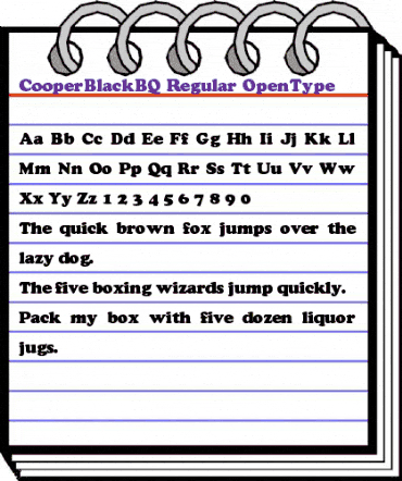 Cooper Black BQ Regular animated font preview