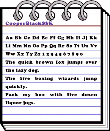 CooperBlackSSK Regular animated font preview