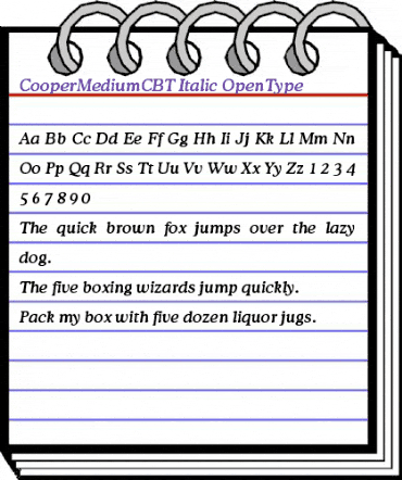 CooperMediumC BT Italic animated font preview