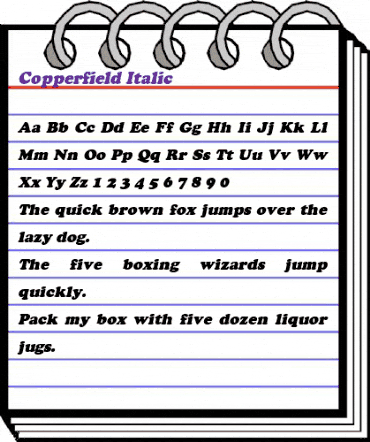 Copperfield Italic animated font preview