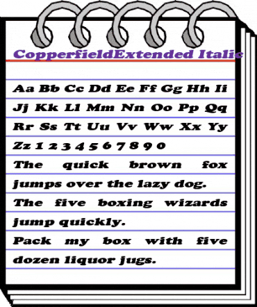 CopperfieldExtended Italic animated font preview