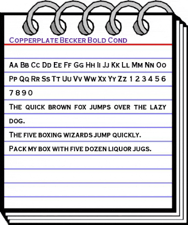 Copperplate Becker Bold Cond Regular animated font preview Copperplate Becker Bold Cond Regular animated font preview