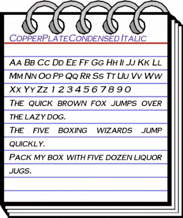 CopperPlateCondensed Italic animated font preview