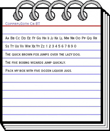 CopprplGoth Cn BT Regular animated font preview CopprplGoth Cn BT Regular animated font preview