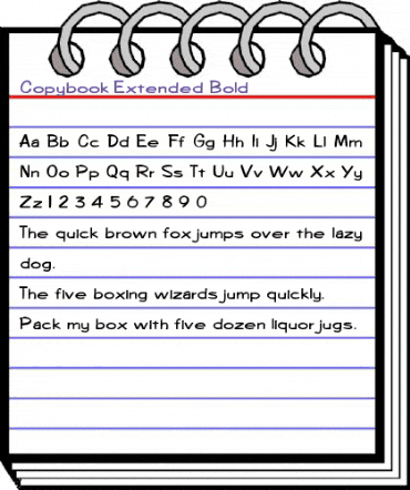 Copybook-Extended Bold animated font preview