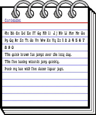 Cordeballet Regular animated font preview