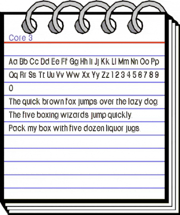 Core 3 Regular animated font preview