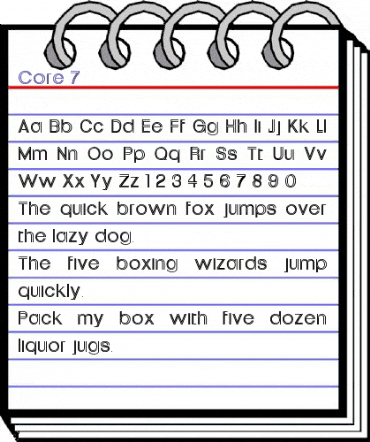 Core 7 Regular animated font preview