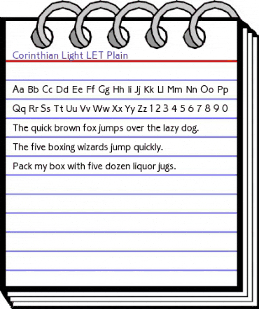 Corinthian Light LET Plain animated font preview