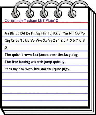 Corinthian Medium LET Plain animated font preview
